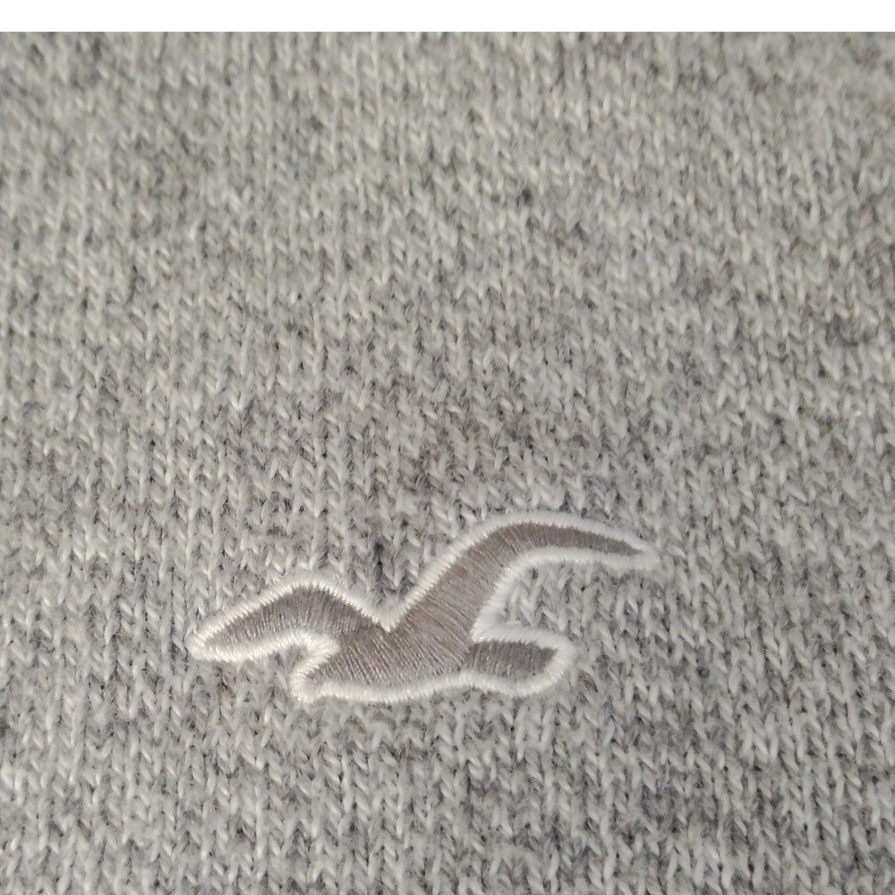 Hollister Mens Heather Gray Button Front Cardigan Sweater Logo Size M - Picture 4 of 9